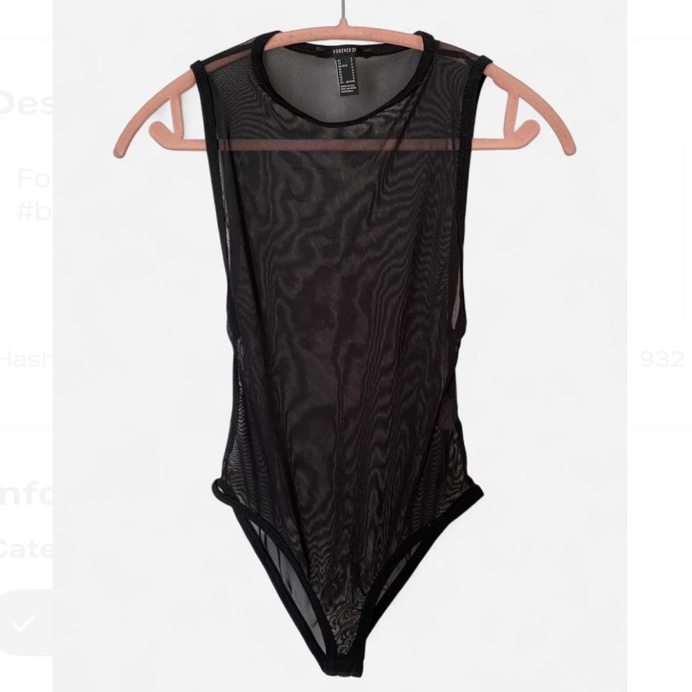 Forever 21 Black + White Mesh Bodysuits (2)